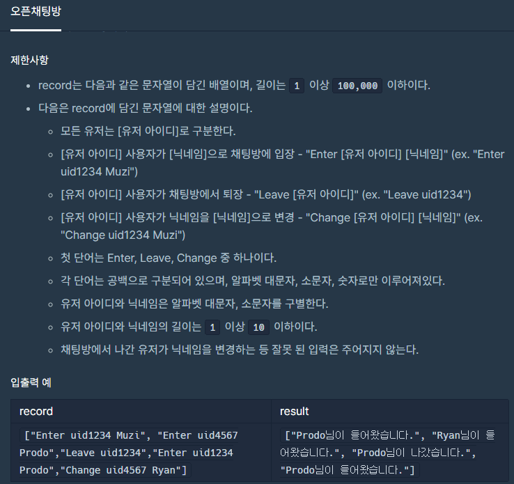 오픈카톡방 문제 설명